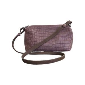 Sydney Love Mauve Croc Embossed Crossbody Shoulder Bag Chic Purse